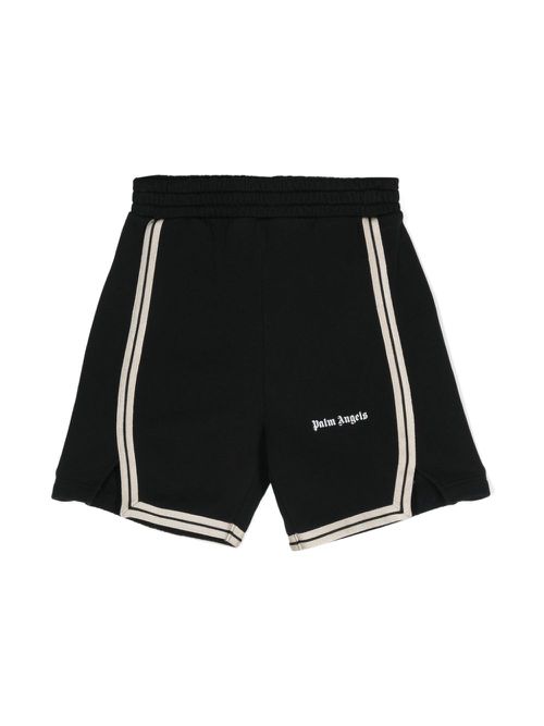 Logo-detail striped shorts - Black