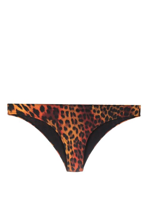 Leopard-print bikini bottoms - Black