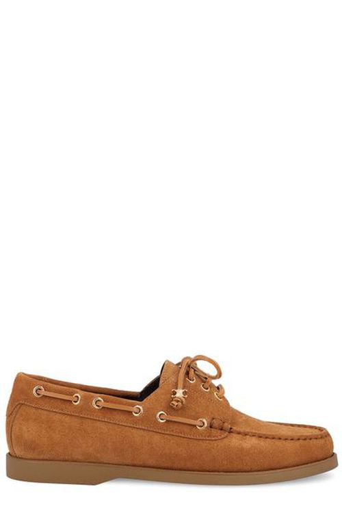 Celine Logo Plaque Lace-Up Boat Shoes