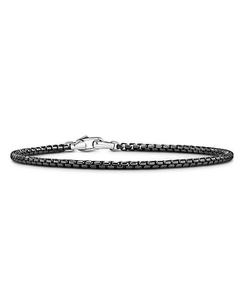 Box Chain Bracelet in Stainless Steel and Sterling Silver