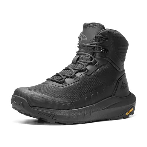 thumbnail image 2 of Uimoso Men’s 8-Inch Tactical Military Combat Boots – Side Zipper, Black Leather, Lightweight, JL-1901-8IN-B 2 of 3