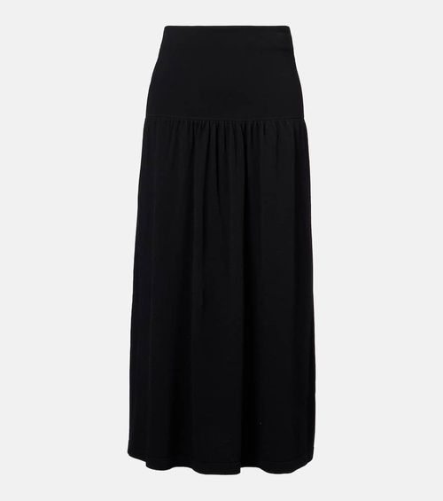 Knitted high-rise midi skirt