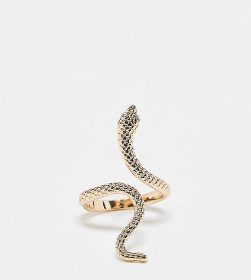 ASOS DESIGN Curve ring with snake design in gold tone