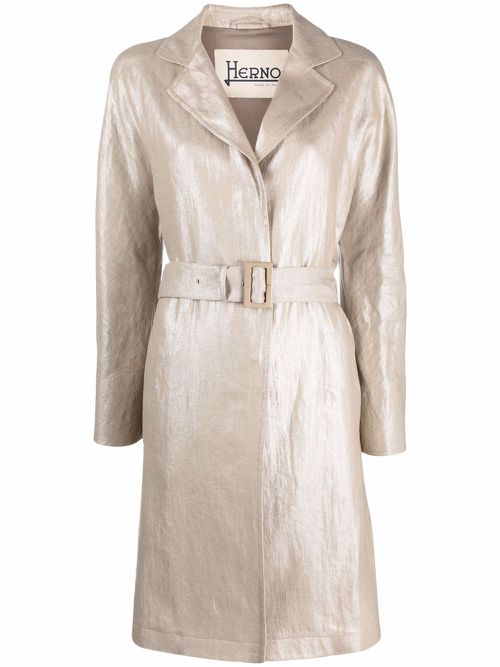 Belted single-breasted coat - Neutrals