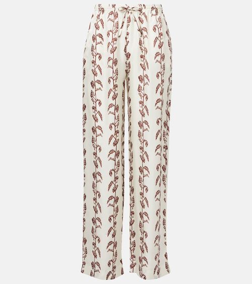 Aurelia silk twill wide-leg pants