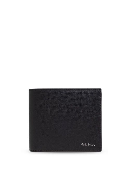 Logo-stamp leather wallet - Black