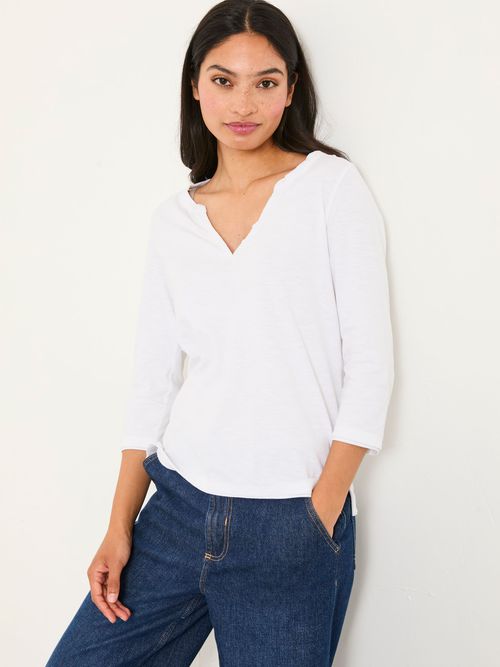 FatFace Aster White 3/4 Sleeve T Shirt