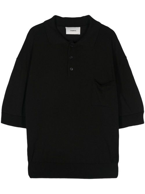 Logo-plaque polo shirt - Black