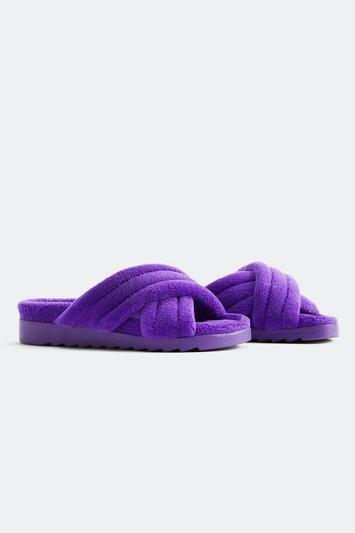 Fabletics Women's Terry Criss Cross Slide Wild Wisteria