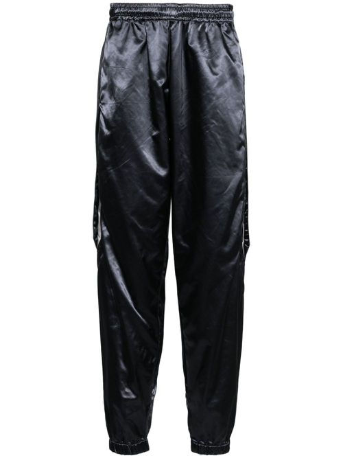 Wet look split pants - Black