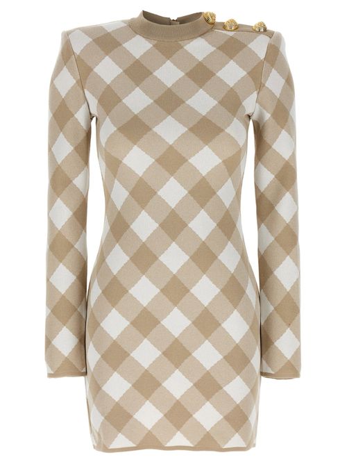 Vichy Dress — Beige
