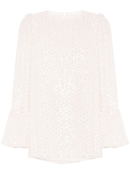 Raindrop sequinned blouse - Neutrals