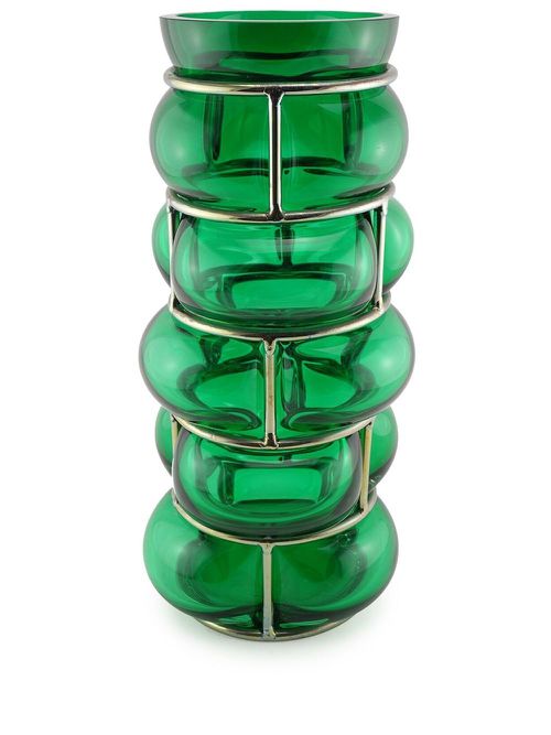Brick glass vase - Green
