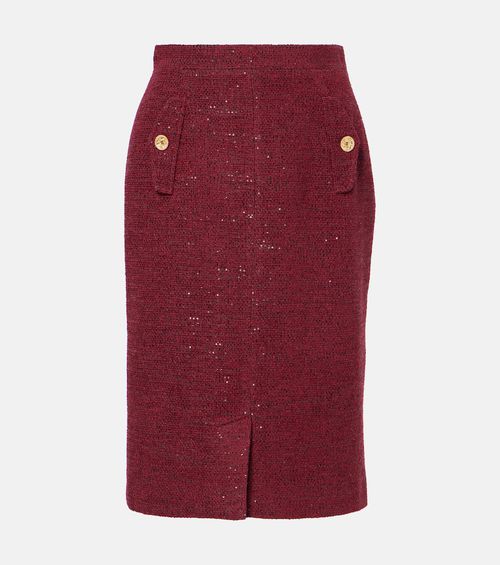 Sequined tweed pencil skirt
