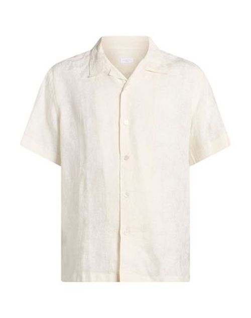 Man Shirt Ivory Size 15 Linen
