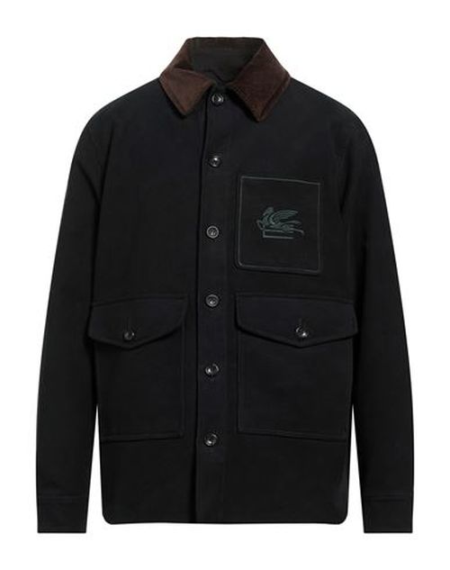Man Jacket Dark green Size L Cotton, Elastane