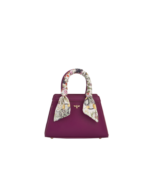 Fable England Floral Engravings Mini Plum Tote | Women's Handbag