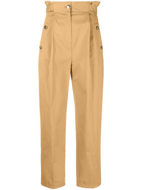 High-waisted trousers - Brown