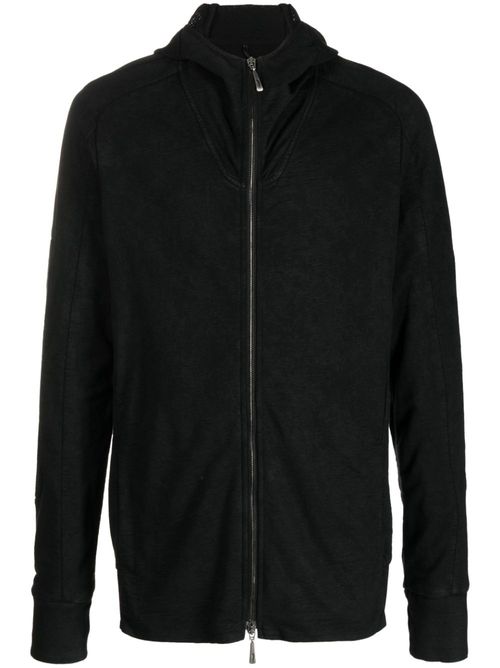 Mesh panel hooded jacket - Black