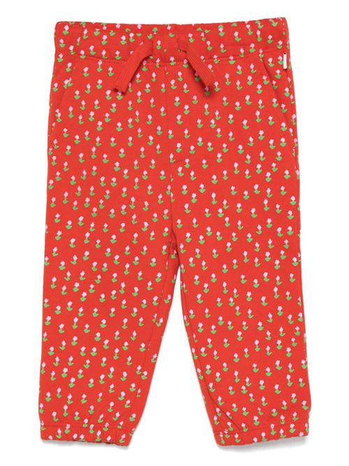 Floral-print track pants - Red