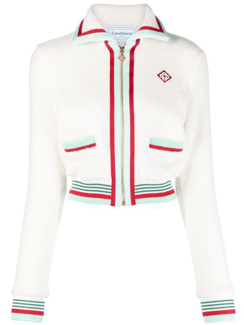 Zip-up cropped jacket - White