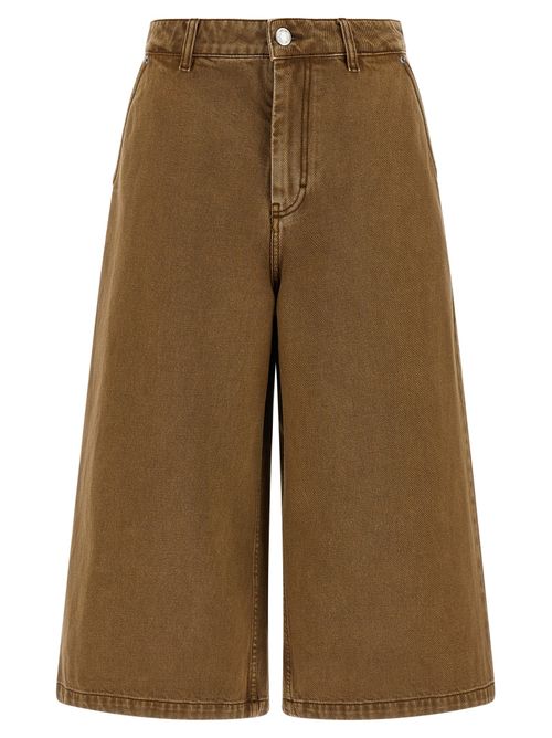 Garment-Dyed Cotton Bermuda Shorts — Brown