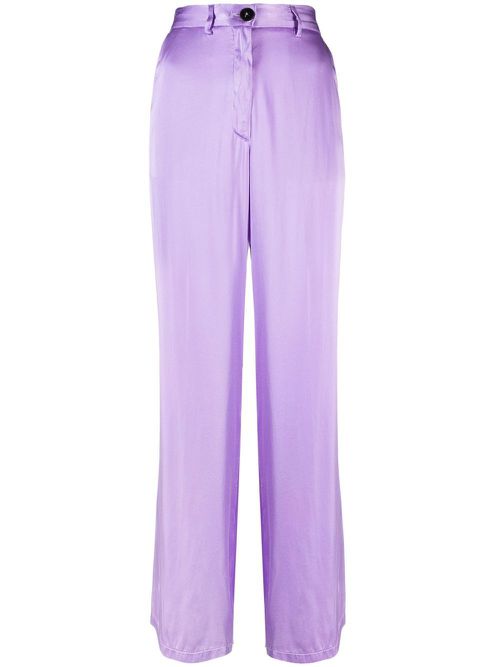 Loose-fitting silk trousers - Purple