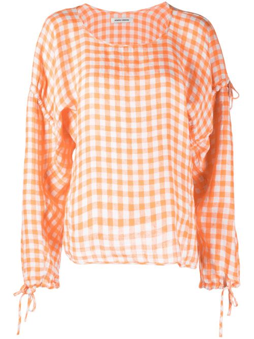 Tapas check-print blouse - Orange