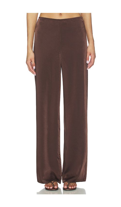 Bardot Devin Mid Rise Satin Pant in Chocolate. 2. Also , 6, 8