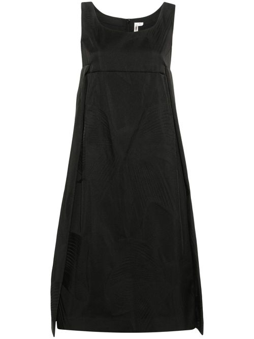 Patterned-jacquard sleeveless dress - Black