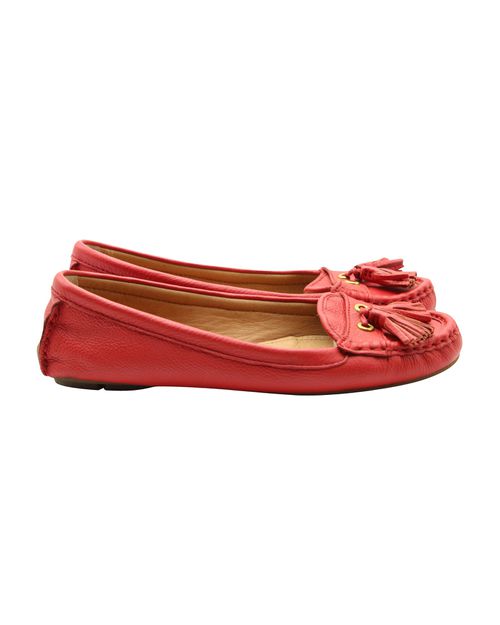 Tassel Loafers in Red Leather