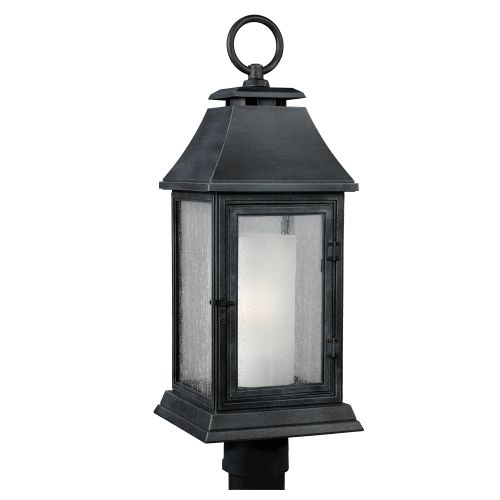 Visual Comfort Studio Shepherd 1-Light Outdoor Post in Dark Weathered Zinc
