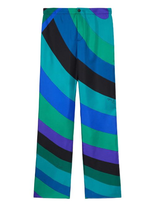 PUCCI Iride-print wide-leg trousers - Blue
