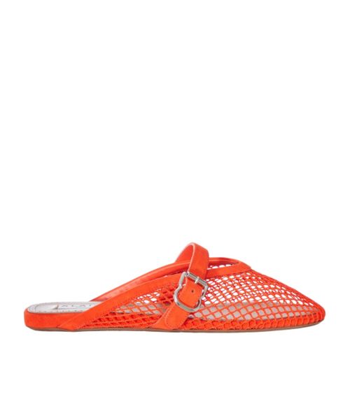 FLAT MULE IN MESH AND SUEDE