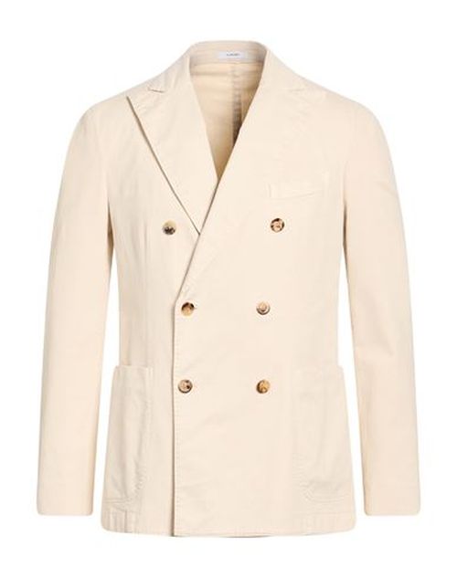 Man Blazer Cream Size 42 Cotton, Tencel, Silk, Elastane