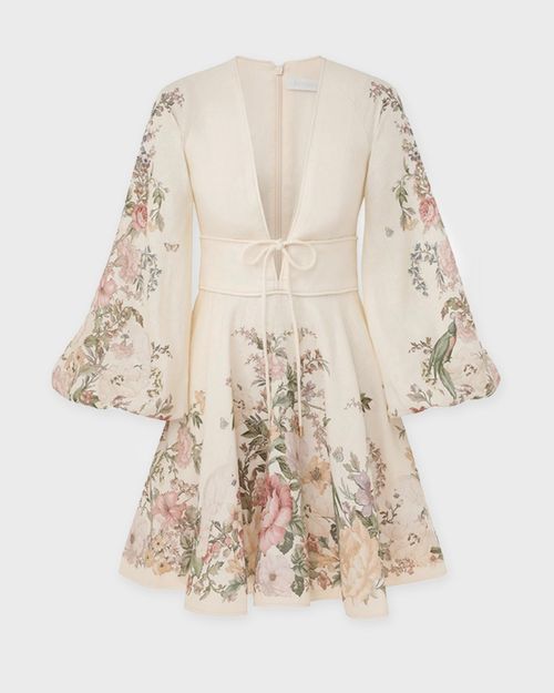 Zimmermann Dress Waverly Plunge Mini Cream 2