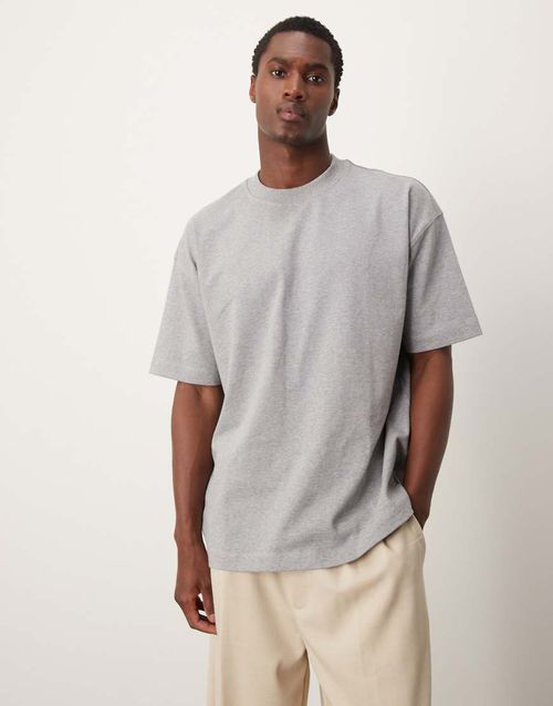 ASOS DESIGN Premium heavyweight oversized t-shirt in heather gray