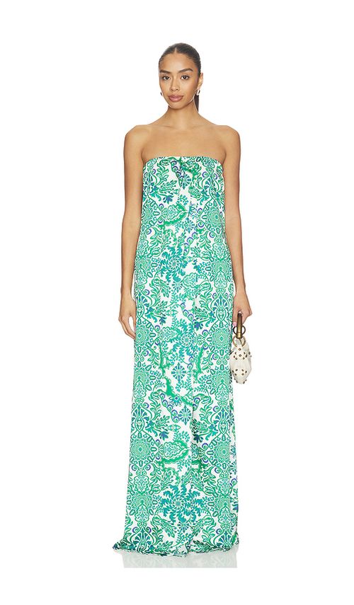 MISA Los Angeles Divina Dress in Reflective Botanical. XXS also in XS, S