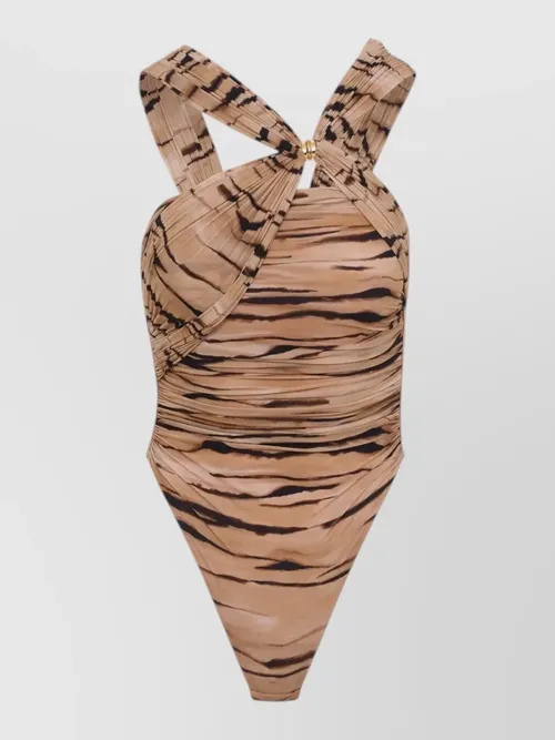 Elisabetta Franchi - tiger print one piece swimsuit body
