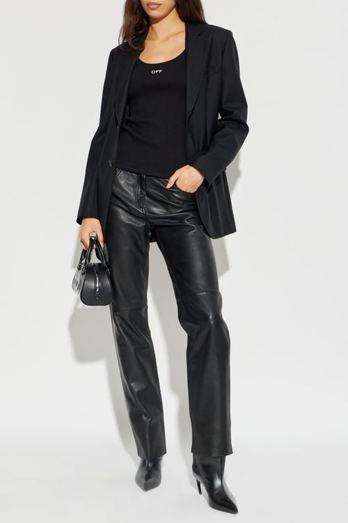 Blazer Made From Combined Fabrics, Women's, Black