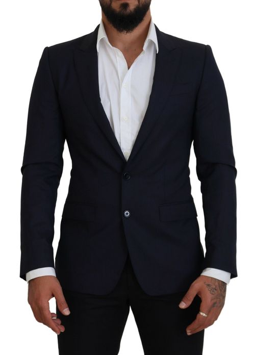 Wool Slim Fit Blazer — Navy