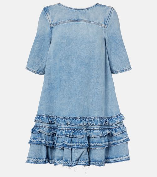 Ruffled denim minidress
