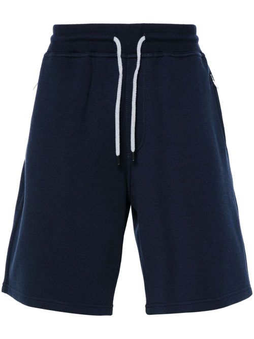 Drawstring-waist jersey track shorts - Blue