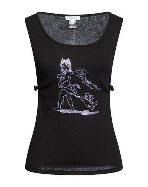 Woman Tank top Black Size ONESIZE Cotton, Silk