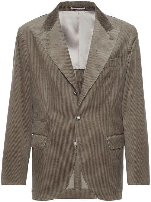 Single-breasted corduroy blazer - Green