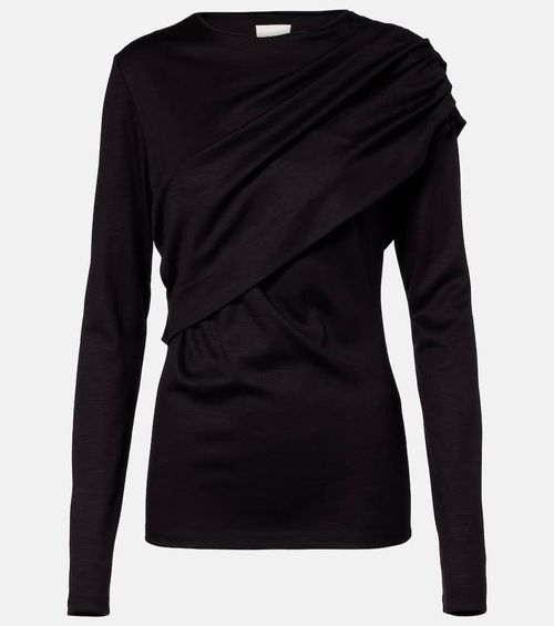 Asna draped virgin wool top
