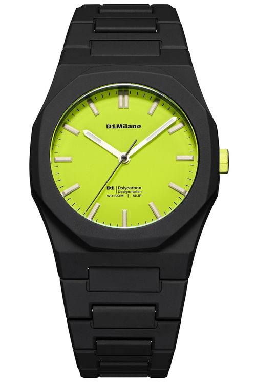 D1 Milano Polycarbon 40. Watch in Black & Yellow - Black. a