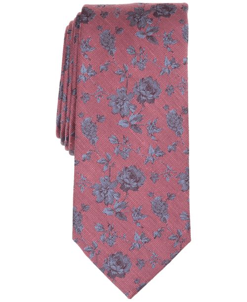 Men's Floral Classic Tie - Coral