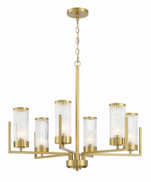 Satin Brass Chandelier from the Whittley Collection