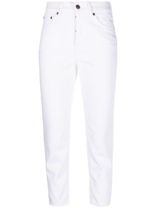 Cropped denim jeans - White